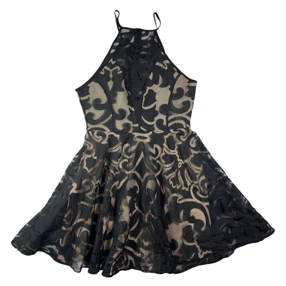 Keepsake The Label Black Dress Nude Size Medium Romantic Rebel Lace Whimsygoth